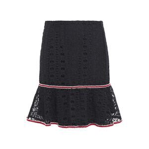 Sandro Richard 'Fluted' Black Macram� Lace Mini Skirt Size 1